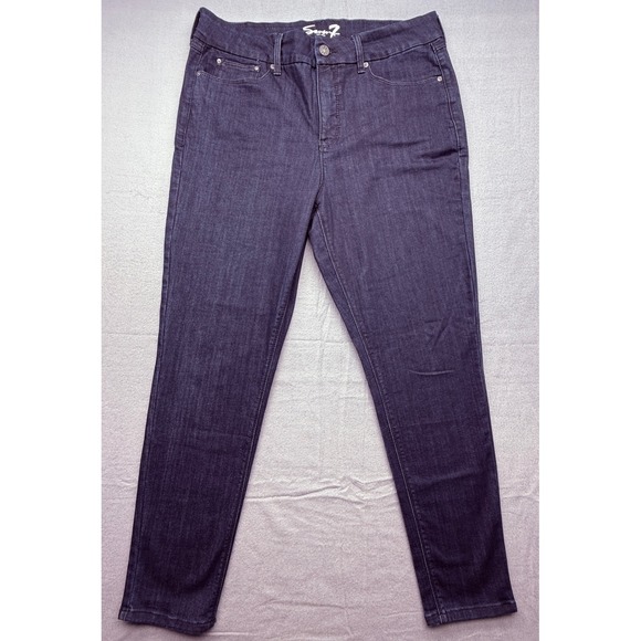 Seven7 Jeans‎ Womens Size 16 TummyLess High Rise Skinny Stretch Dark Wash Denim - Picture 1 of 10